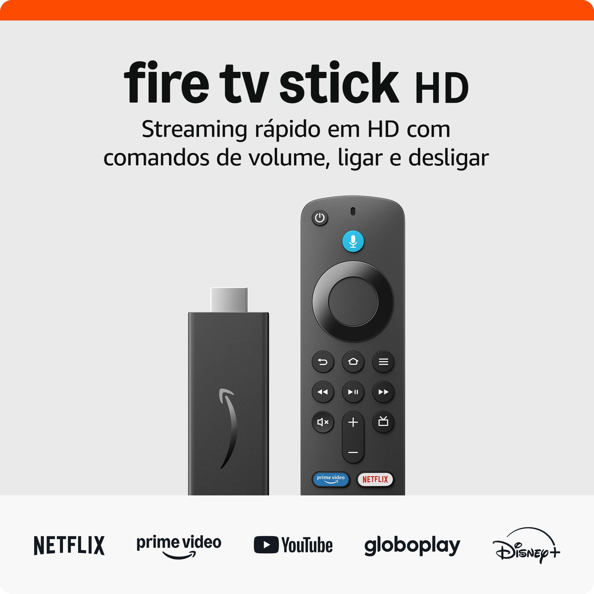 Fire TV Stick HD - Com controle remoto por voz com Alexa (inclui comandos de TV), controles de casa inteligente e streaming em HD