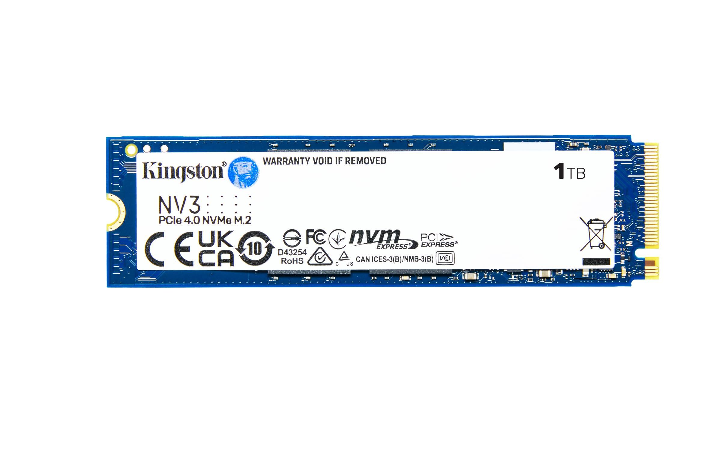 SSD Kingston NV3 1TB M.2 2280 NVMe Gen4, Desempenho e Eficiência para Upgrade de PC – SNV3S/1000G