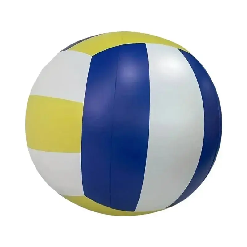 Bola De Vôlei Inflável Gigante Com Listras Azuis E Amarelas, Durável Em PVC, Ideal Para Reuniões