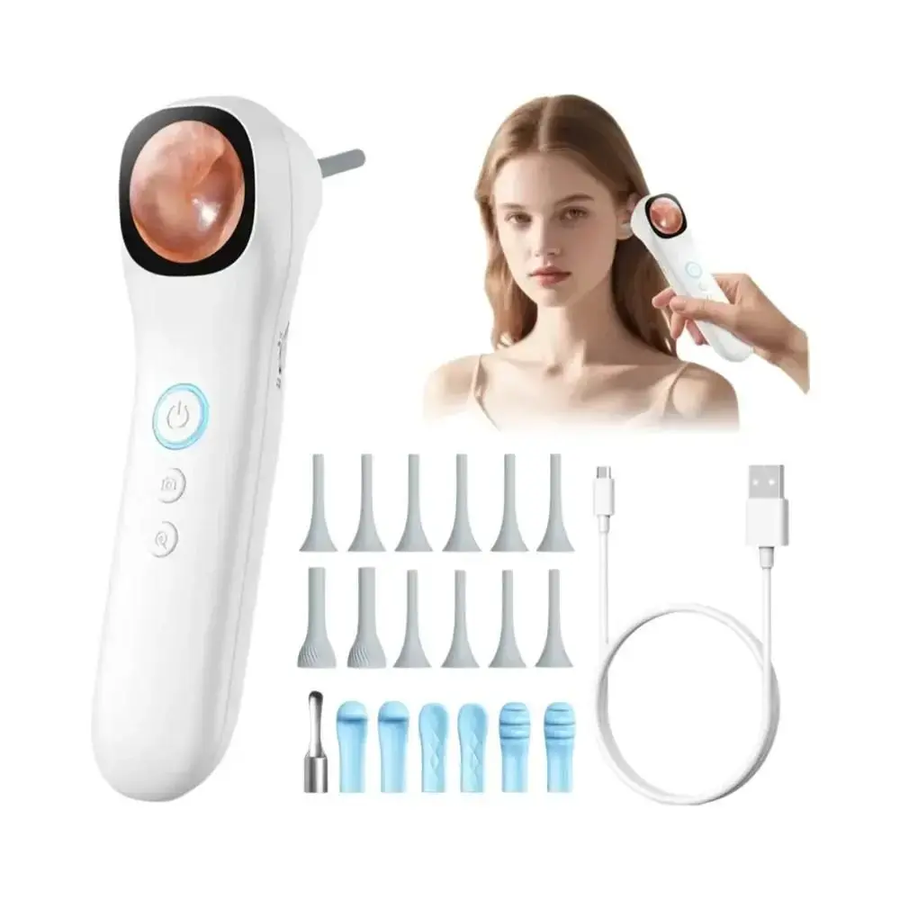 Câmera De Ouvido HD 1080P Com Tela E Detector Inteligente, Conjunto De Limpeza De Ouvido 5 Em 1 - SUNUO