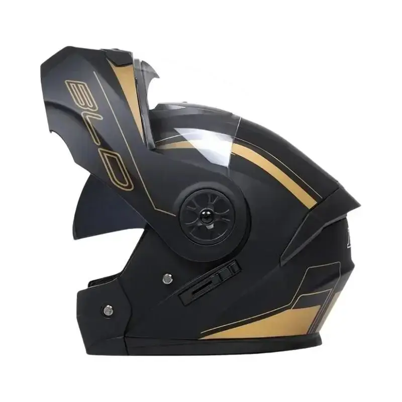 Capacete De Motocicleta Unissex Com Lentes Duplas Rebatíveis, Capacete Modular Para Motocross E - BLD