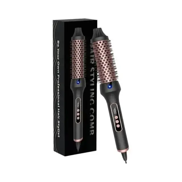 Escova Térmica Iônica Aquecida 3 Em 1: Modelador E Alisador De Cabelo Anti-Queimaduras