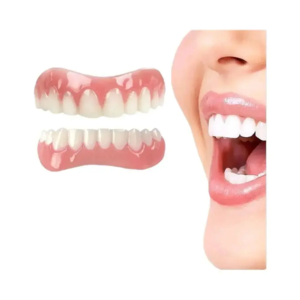 Próteses Dentárias Brancas Ajustáveis Para Homens E Mulheres, Ajuste Confortável, Sorriso Natural, - NONE
