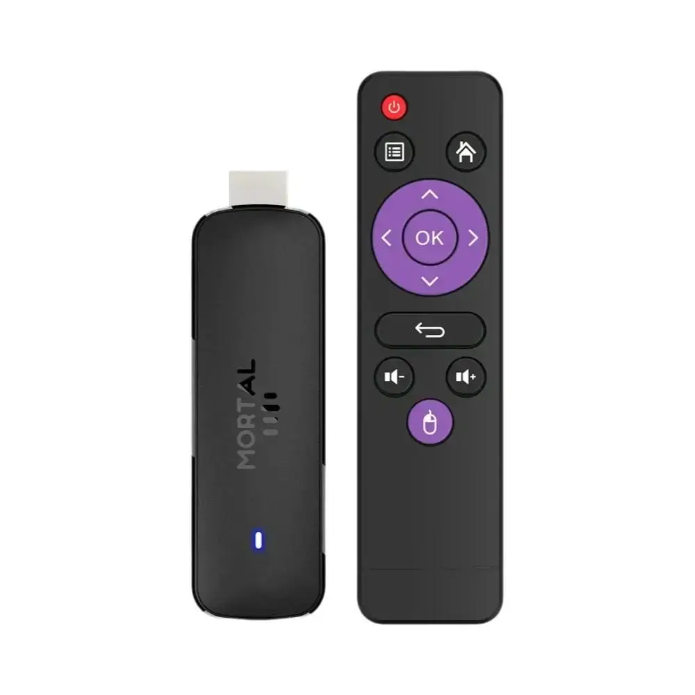 Stick De TV Android 8K 4K Mortal Q8 Com Controle Remoto Por Voz Wifi6 Streaming Rápido Netflix