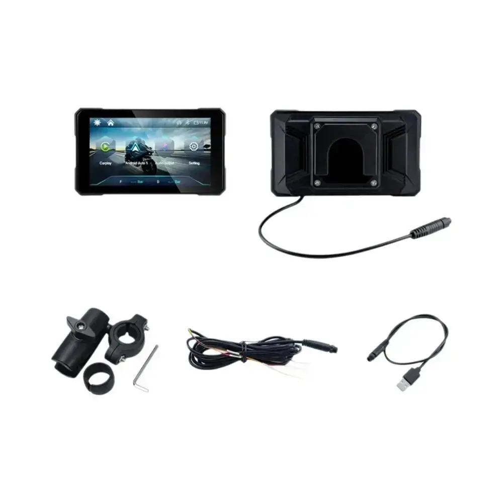 Tela De Navegação GPS Portátil Para Motocicleta Com CarPlay Sem Fio De 5.0 Polegadas E Android Auto - EKIY
