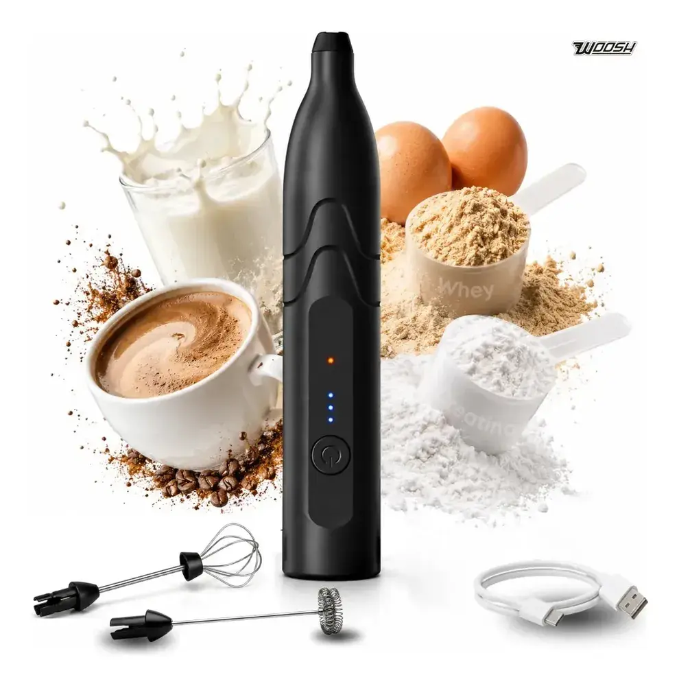 Mixer Elétrico Portátil 2 em 1 Recarregável Misturador de Bebidas e Ovos
