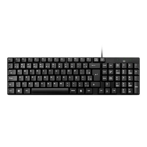 Teclado Com Fio Compacto Conexão USB Resistente Água Preto Multi - TC193
