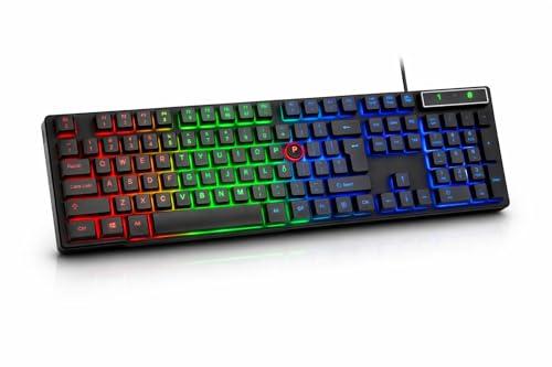Teclado Gamer RGB Led Iluminado Usb Plug and Play Alta Performance Para PC Notebook Setup Jogos Resistente Confortavel