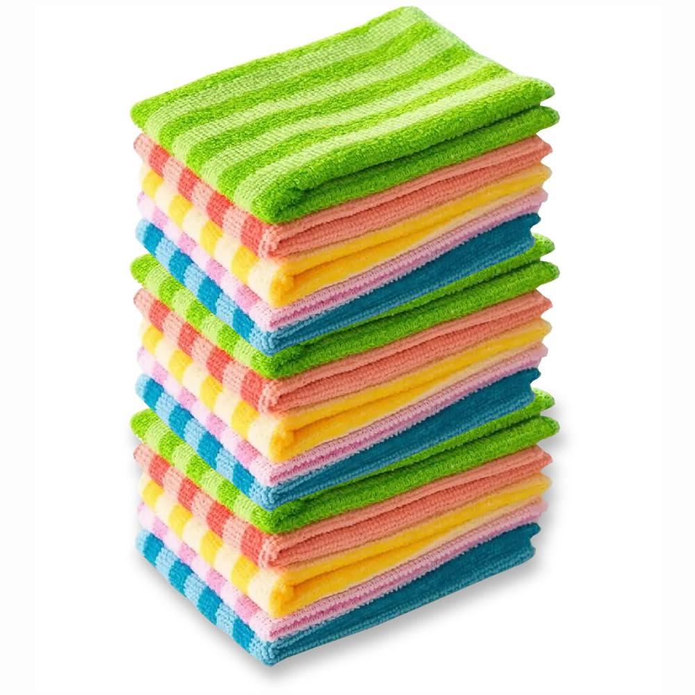Kit 15 Panos De Limpeza Flanela Microfibra Alta Absorção Multiuso 30x30cm Modelo Grande Linha Premium M5 Armarinhos (5 Panos)